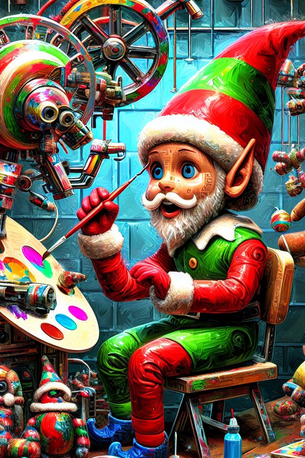 Christmas Limerick Image of Painting Elf