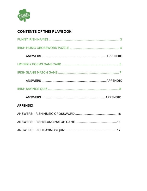 Playbook TOC